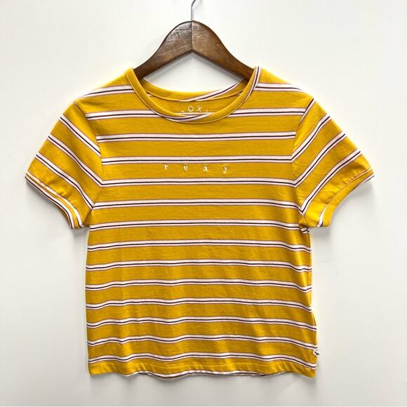 Roxy Yellow Stripe Baby Tee - Picture 2 of 4